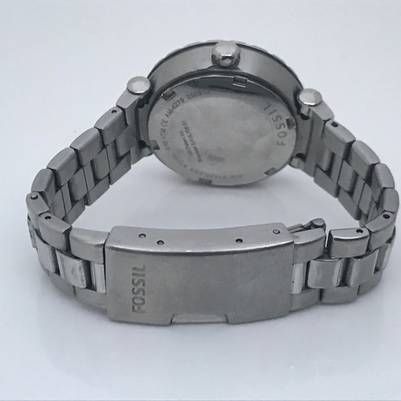Fossil Ladies Watch Silver White Tone Date Calenda - Picture 4 of 8